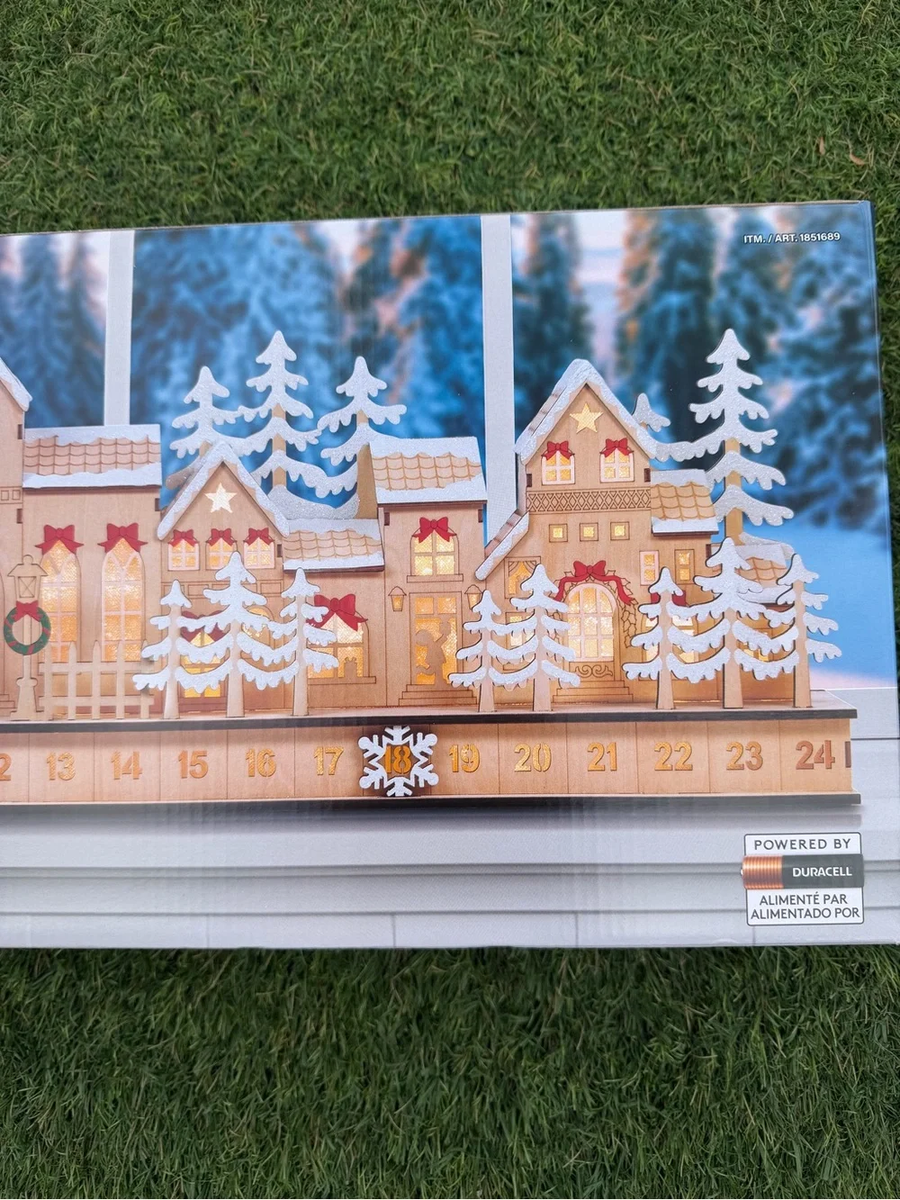 Holiday Wooden Village LED Advent Calendar, 30